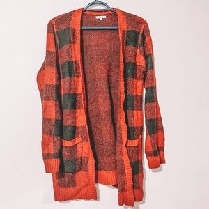 plaid cardigan